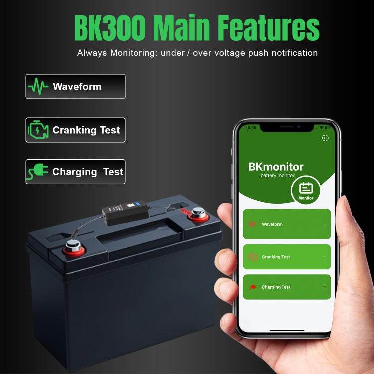 KONNWEI BK300 6V / 12V / 24V Car Bluetooth 5.0 Battery Monitor Diagnostic Tool(Black) - Code Readers & Scan Tools by KONNWEI | Online Shopping UK | buy2fix