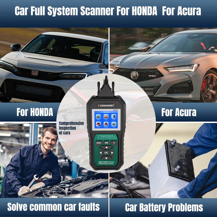 KONNWEI KW420 2.8 inch Color Screen Car OBD2 Fault Diagnostic Scan Tool for Honda(Black Green) - Code Readers & Scan Tools by KONNWEI | Online Shopping UK | buy2fix