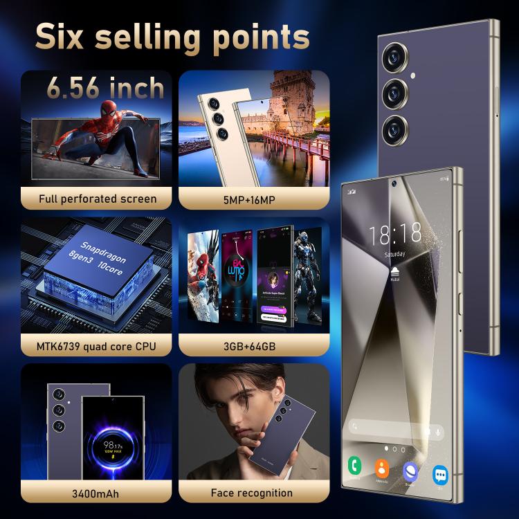 C24 Pro / S3-3, 3GB+64GB, 6.56 inch Android 10 MTK6739 Quad Core, Network: 4G, Dual SIM, Plug:UK Plug(Gold) -  by buy2fix | Online Shopping UK | buy2fix