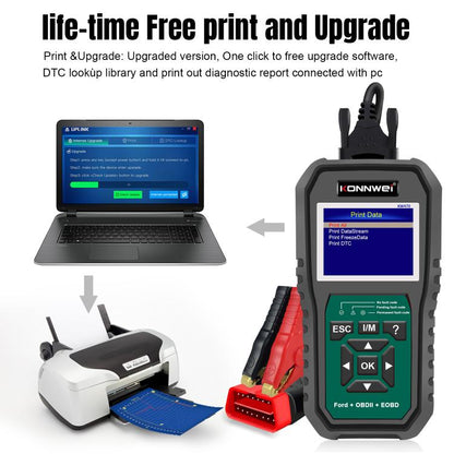 KONNWEI KW470 2.8 inch Color Screen Car OBD2 Fault Diagnostic Scan Tool for Ford(Black Green) - Code Readers & Scan Tools by KONNWEI | Online Shopping UK | buy2fix