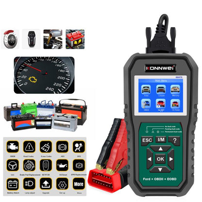 KONNWEI KW470 2.8 inch Color Screen Car OBD2 Fault Diagnostic Scan Tool for Ford(Black Green) - Code Readers & Scan Tools by KONNWEI | Online Shopping UK | buy2fix