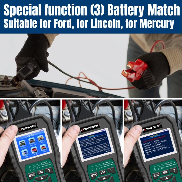 KONNWEI KW470 2.8 inch Color Screen Car OBD2 Fault Diagnostic Scan Tool for Ford(Black Green) - Code Readers & Scan Tools by KONNWEI | Online Shopping UK | buy2fix