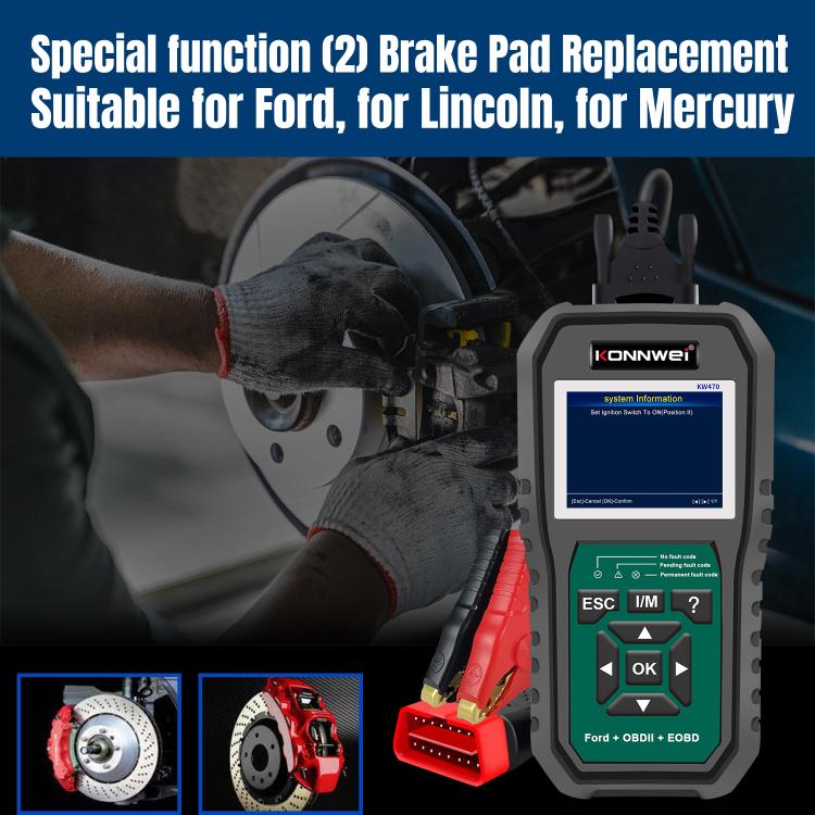 KONNWEI KW470 2.8 inch Color Screen Car OBD2 Fault Diagnostic Scan Tool for Ford(Black Green) - Code Readers & Scan Tools by KONNWEI | Online Shopping UK | buy2fix