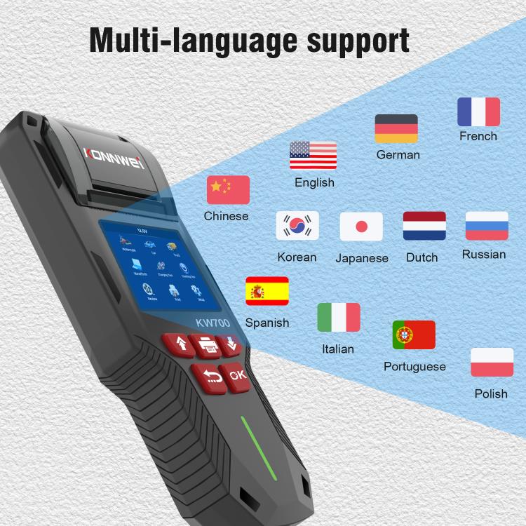 KONNWEI KW700 12V / 24V 2.8 inch Color Screen Car Battery Tester with Printer(Black) - Code Readers & Scan Tools by KONNWEI | Online Shopping UK | buy2fix