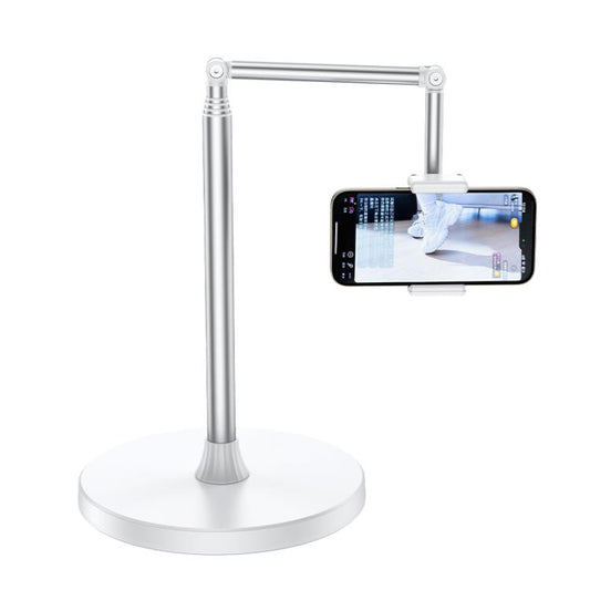 X9 Infinitely Adjustable Floor Stand Two Shaft Phone Live Broadcast Bracket, Height: 63-153cm(White) - Lazy Bracket by buy2fix | Online Shopping UK | buy2fix