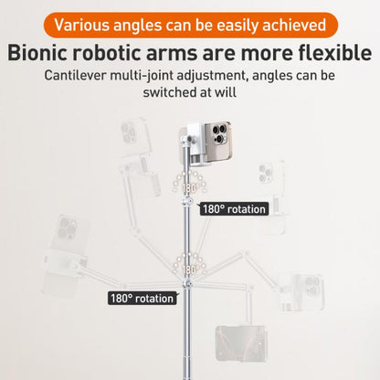 X9 Infinitely Adjustable Floor Stand Two Shaft Phone Live Broadcast Bracket, Height: 63-153cm(White) - Lazy Bracket by buy2fix | Online Shopping UK | buy2fix