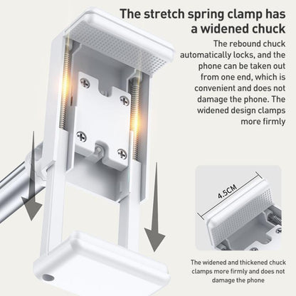 X9 Infinitely Adjustable Floor Stand Two Shaft Phone Live Broadcast Bracket, Height: 63-153cm(White) - Lazy Bracket by buy2fix | Online Shopping UK | buy2fix