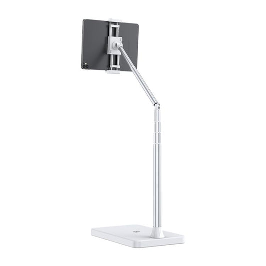 X10 Square Base Infinitely Adjustable Floor Stand Flexible Axis Phone PC Live Broadcast Bracket, Height: 41-155cm (White) - Lazy Bracket by buy2fix | Online Shopping UK | buy2fix