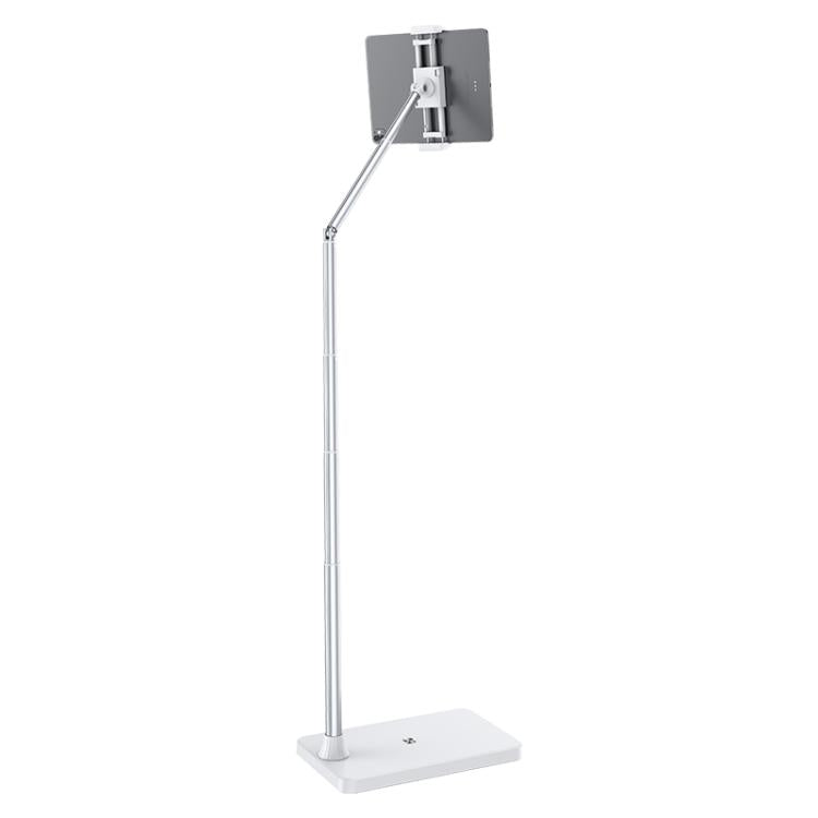 X10 Square Base Infinitely Adjustable Floor Stand Flexible Axis Phone PC Live Broadcast Bracket, Height: 41-155cm (White) - Lazy Bracket by buy2fix | Online Shopping UK | buy2fix