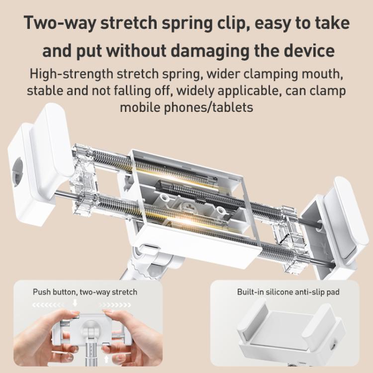 X10 Square Base Infinitely Adjustable Floor Stand Flexible Axis Phone PC Live Broadcast Bracket, Height: 41-155cm (White) - Lazy Bracket by buy2fix | Online Shopping UK | buy2fix