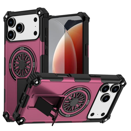 For iPhone 17 Pro Max Shockproof Kickstand Metallic Shaft MagSafe Phone Case(Purple) - iPhone 17 Pro Max Cases by buy2fix | Online Shopping UK | buy2fix