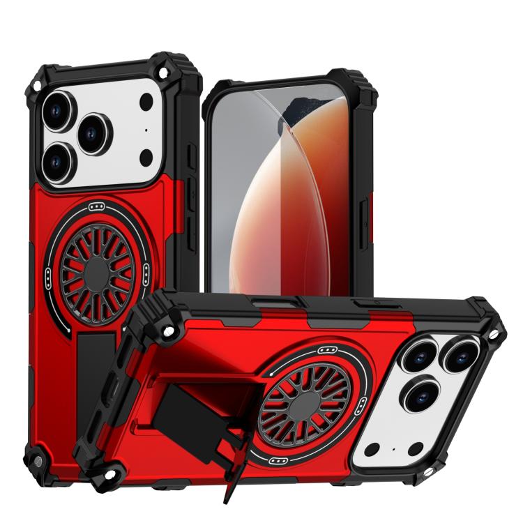For iPhone 17 Pro Shockproof Kickstand Metallic Shaft MagSafe Phone Case(Red) - iPhone 17 Pro Cases by buy2fix | Online Shopping UK | buy2fix