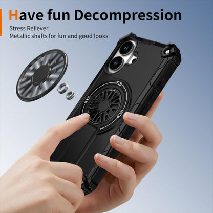 For iPhone 17 Shockproof Kickstand Metallic Shaft MagSafe Phone Case(Black) - iPhone 17 Cases by buy2fix | Online Shopping UK | buy2fix