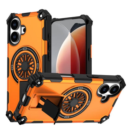 For iPhone 17 Shockproof Kickstand Metallic Shaft MagSafe Phone Case(Orange) - iPhone 17 Cases by buy2fix | Online Shopping UK | buy2fix