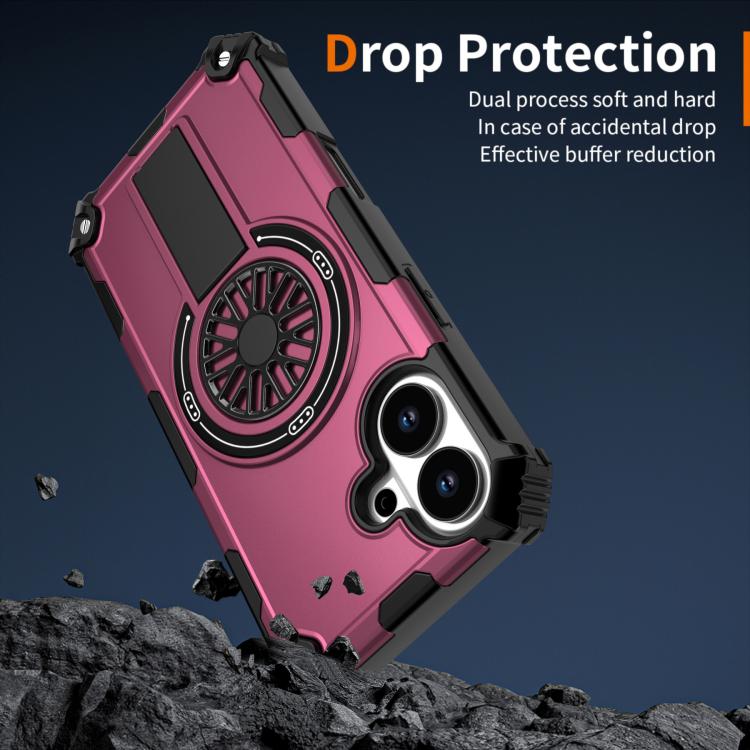 For iPhone 17 Shockproof Kickstand Metallic Shaft MagSafe Phone Case(Purple) - iPhone 17 Cases by buy2fix | Online Shopping UK | buy2fix