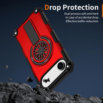 For iPhone Air Shockproof Kickstand Metallic Shaft MagSafe Phone Case(Red) - iPhone Air Cases by buy2fix | Online Shopping UK | buy2fix