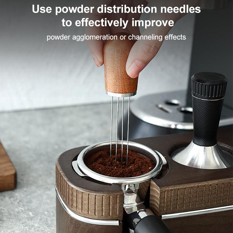 Solid Wood Stand Stainless Steel Coffee Loose Powder Needle(Red Brown) - Coffee Machine Parts by buy2fix | Online Shopping UK | buy2fix