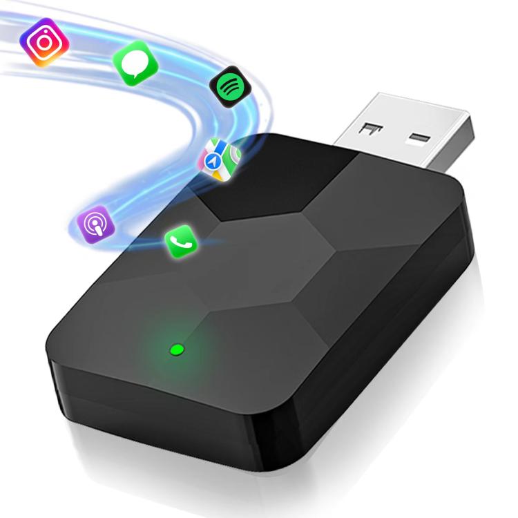 2 in 1 USB Wired to Wireless Car CarPlay / Android Auto Box Adapter(Black) - Bluetooth Adapters by buy2fix | Online Shopping UK | buy2fix