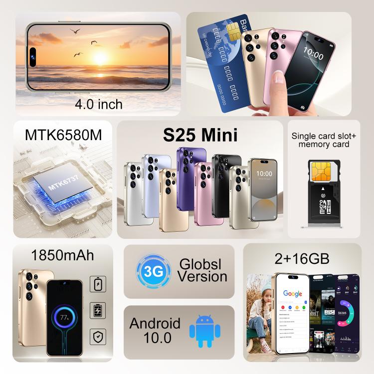 S25 Mini / ZKM10, 2GB+16GB, 4.0 inch Android 10 MTK6580M Quad Core, Network: 3G, Dual SIM(Pink) - by buy2fix | Online Shopping UK | buy2fix
