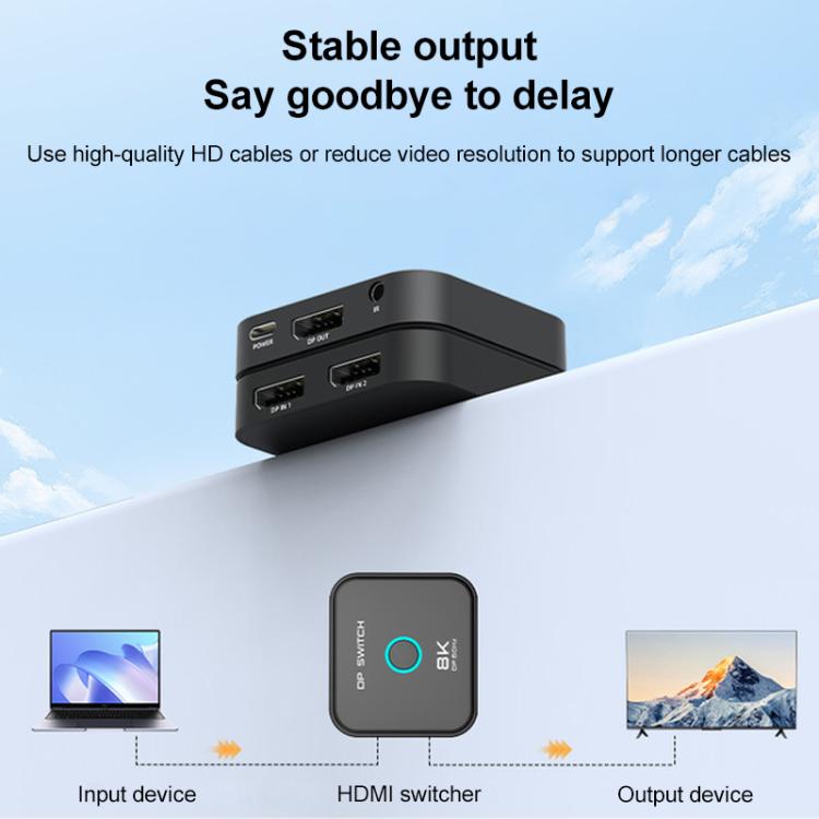 FJGEAR FJ-8K201DP 8K 60Hz DP One-way Switch(EU Plug) - Switch by buy2fix | Online Shopping UK | buy2fix