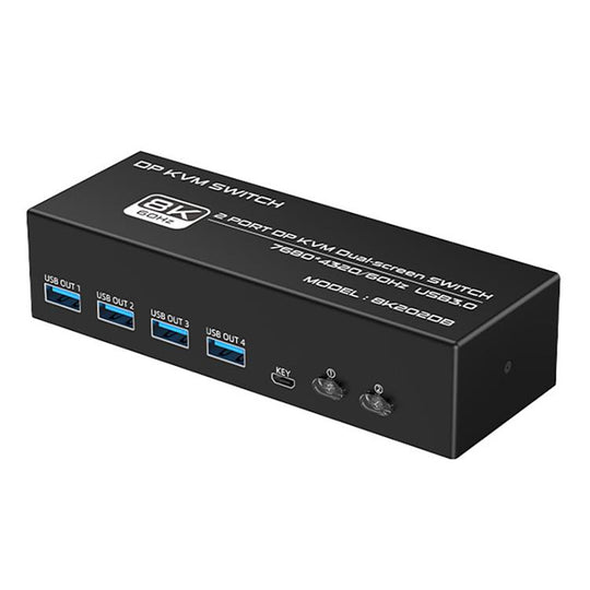 FJGEAR FJ-8K202DB 8K 60Hz DP Monitor KVM Switch(UK Plug)