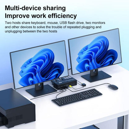 FJGEAR FJ-8K202DB 8K 60Hz DP Monitor KVM Switch(EU Plug) - Switch by buy2fix | Online Shopping UK | buy2fix