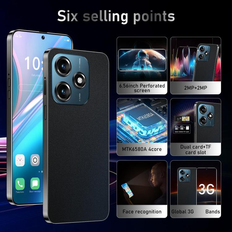 Note 14 / ZKU291, 2GB+16GB, 6.56 inch Android 8.1 MTK6580A Quad Core, Network: 3G, Dual SIM, Plug:EU Plug(Black) -  by buy2fix | Online Shopping UK | buy2fix