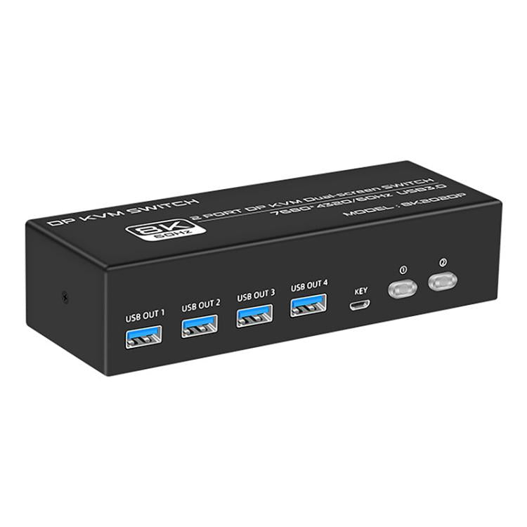 FJGEAR FJ-8K202DP 8K 60Hz DP USB3.0 Monitor KVM Switch(EU Plug) - Switch by buy2fix | Online Shopping UK | buy2fix