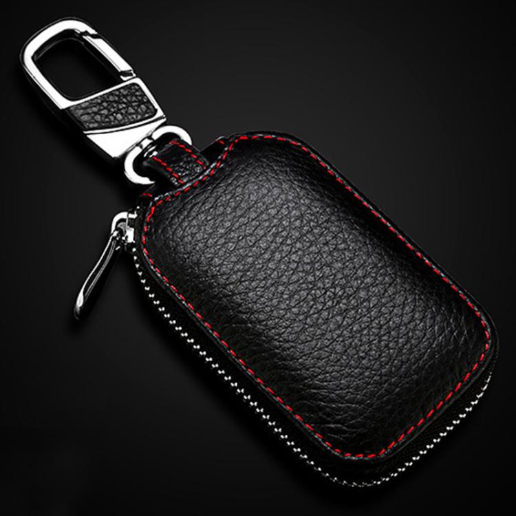 Litchi Grain PU Leather Universal Car Key Case(Black) - Car Key Cases by buy2fix | Online Shopping UK | buy2fix