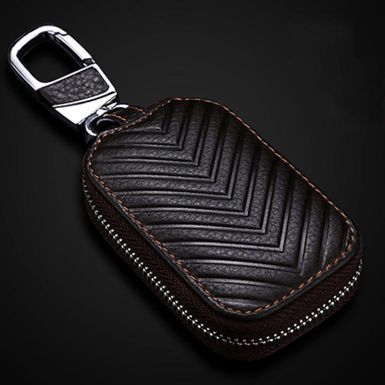 Litchi Grain PU Leather Universal Car Key Case(Brown) - Car Key Cases by buy2fix | Online Shopping UK | buy2fix