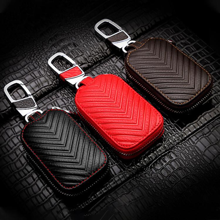 Litchi Grain PU Leather Universal Car Key Case(Red) - Car Key Cases by buy2fix | Online Shopping UK | buy2fix