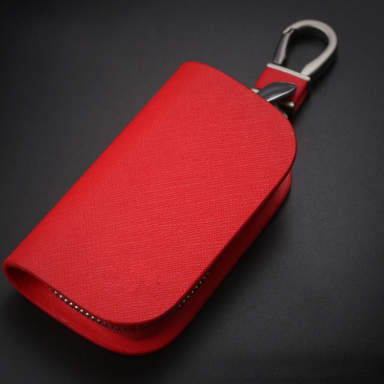 Universal Car Key Case Car Key Cowhide Leather Protective Cover(Red) - Car Key Cases by buy2fix | Online Shopping UK | buy2fix