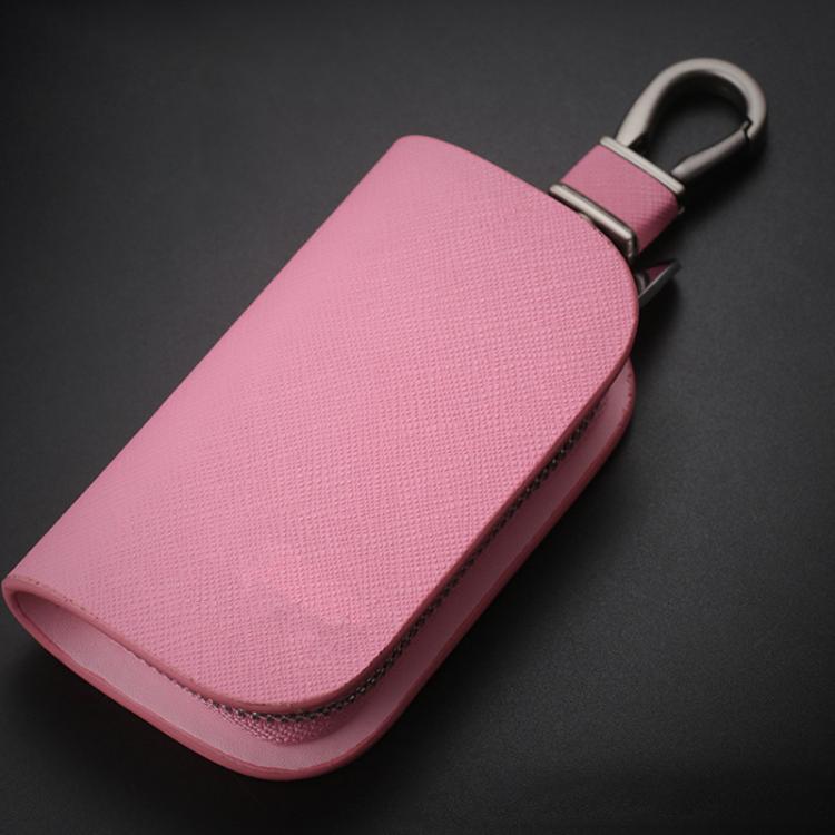 Universal Car Key Case Car Key Cowhide Leather Protective Cover(Pink) - Car Key Cases by buy2fix | Online Shopping UK | buy2fix