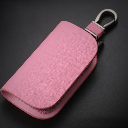 Universal Car Key Case Car Key Cowhide Leather Protective Cover(Pink) - Car Key Cases by buy2fix | Online Shopping UK | buy2fix
