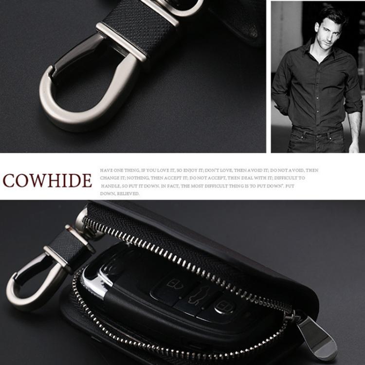 Universal Car Key Case Car Key Cowhide Leather Protective Cover(Black) - Car Key Cases by buy2fix | Online Shopping UK | buy2fix
