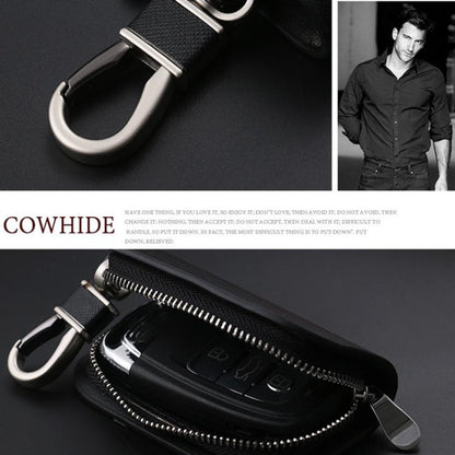 Universal Car Key Case Car Key Cowhide Leather Protective Cover(Black) - Car Key Cases by buy2fix | Online Shopping UK | buy2fix