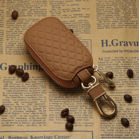 Microfiber Leather Universal Car Key Case Protective Cover(Brown) - Car Key Cases by buy2fix | Online Shopping UK | buy2fix