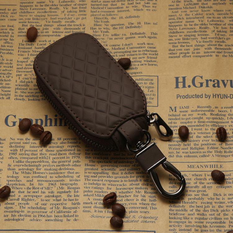 Microfiber Leather Universal Car Key Case Protective Cover(Coffee) - Car Key Cases by buy2fix | Online Shopping UK | buy2fix