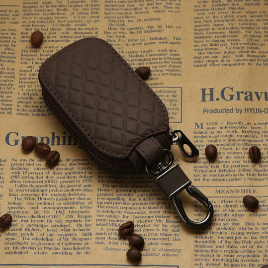 Microfiber Leather Universal Car Key Case Protective Cover(Coffee) - Car Key Cases by buy2fix | Online Shopping UK | buy2fix