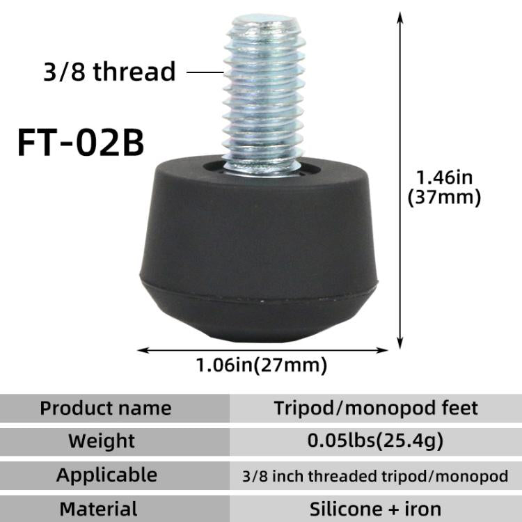 BEXIN FT-02B 3/8 Screw Rubber Feet Pads Tripod Anti-Slip Foot Pad(Black) - Other Accessories by BEXIN | Online Shopping UK | buy2fix