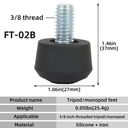 BEXIN FT-02B 3/8 Screw Rubber Feet Pads Tripod Anti-Slip Foot Pad(Black) - Other Accessories by BEXIN | Online Shopping UK | buy2fix