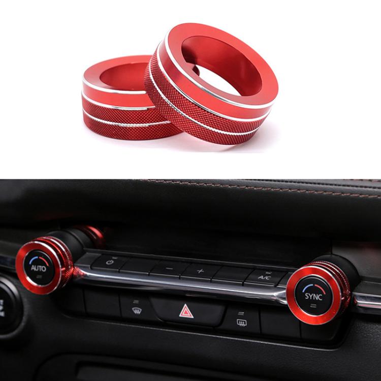 For Mazda Axela CX-30 2020-2022 2pcs Multimedia / Central Control Knob Metal Decorative Ring(Red) - Decoration Rings by buy2fix | Online Shopping UK | buy2fix