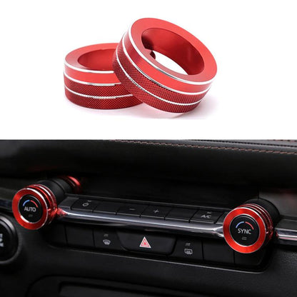 For Mazda Axela CX-30 2020-2022 2pcs Multimedia / Central Control Knob Metal Decorative Ring(Red) - Decoration Rings by buy2fix | Online Shopping UK | buy2fix