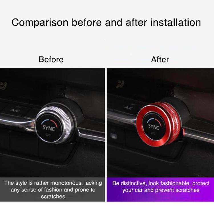For Mazda Axela CX-30 2020-2022 2pcs Multimedia / Central Control Knob Metal Decorative Ring(Blue) - Decoration Rings by buy2fix | Online Shopping UK | buy2fix