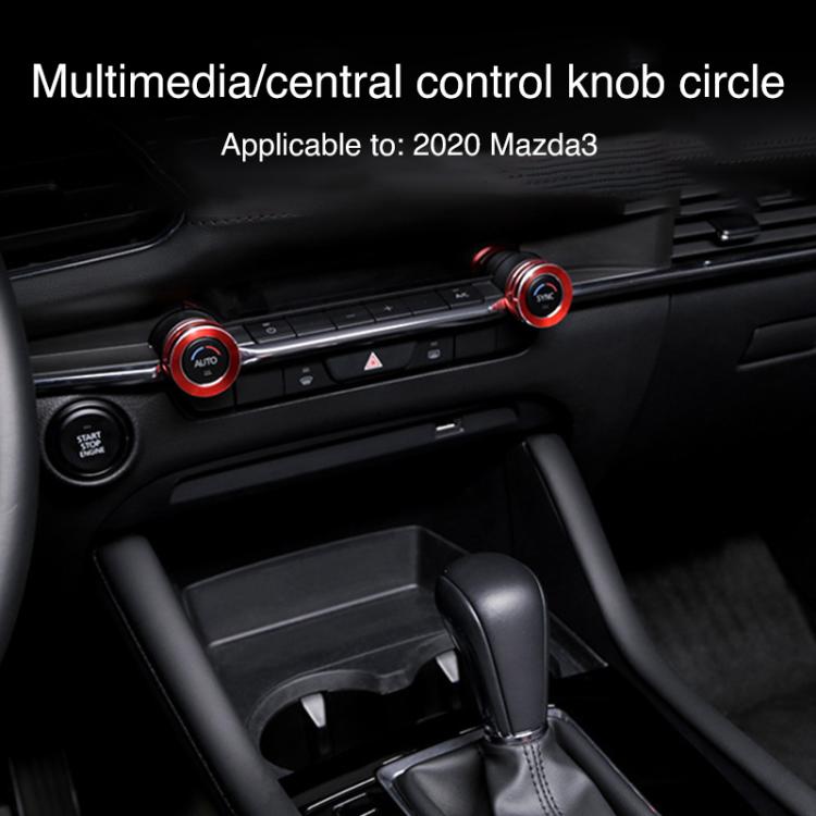 For Mazda Axela CX-30 2020-2022 2pcs Multimedia / Central Control Knob Metal Decorative Ring(Red) - Decoration Rings by buy2fix | Online Shopping UK | buy2fix
