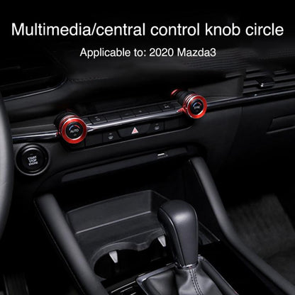 For Mazda Axela CX-30 2020-2022 2pcs Multimedia / Central Control Knob Metal Decorative Ring(Blue) - Decoration Rings by buy2fix | Online Shopping UK | buy2fix