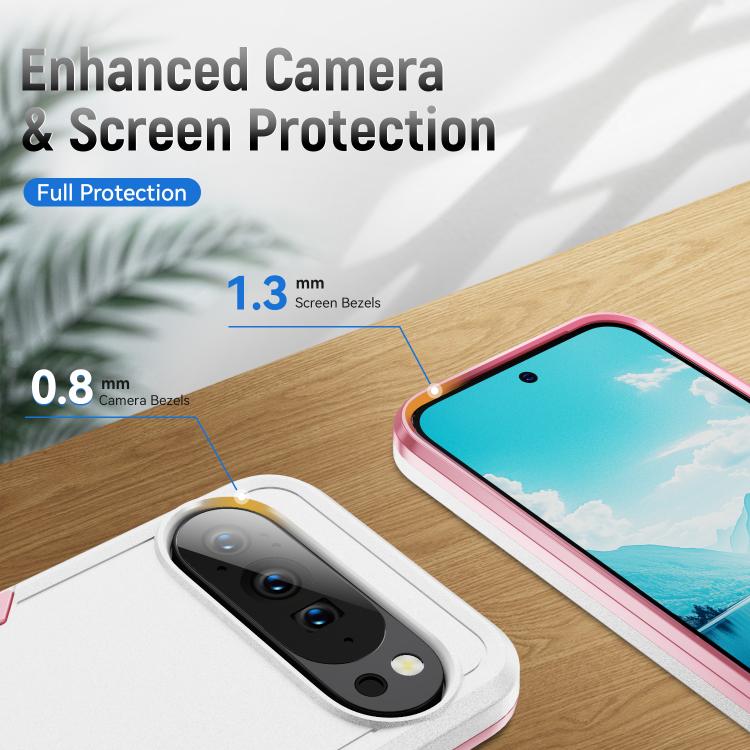 For Google Pixel 10 Pioneer Armor Heavy Duty PC + TPU Phone Case(White+Pink) - Google Cases by buy2fix | Online Shopping UK | buy2fix