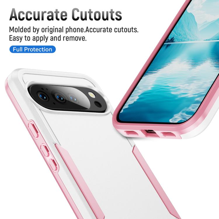 For Google Pixel 10 Pioneer Armor Heavy Duty PC + TPU Phone Case(White+Pink) - Google Cases by buy2fix | Online Shopping UK | buy2fix