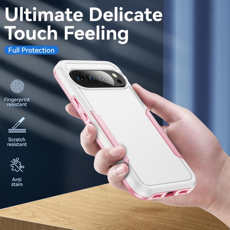 For Google Pixel 10 Pioneer Armor Heavy Duty PC + TPU Phone Case(White+Pink) - Google Cases by buy2fix | Online Shopping UK | buy2fix