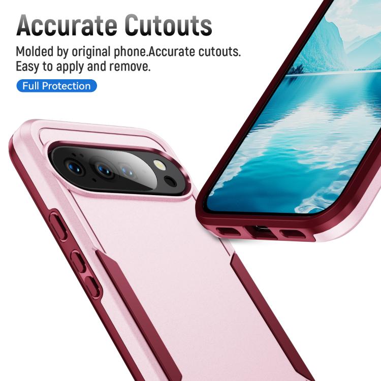 For Google Pixel 10 Pioneer Armor Heavy Duty PC + TPU Phone Case(Pink+Rose Red) - Google Cases by buy2fix | Online Shopping UK | buy2fix